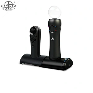 Retractable for PS MOVE Controller Dual Charging Dock with Cable