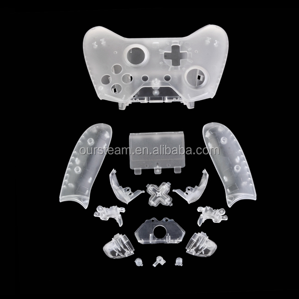Custom clear replacement controller shell for Xbox one video games