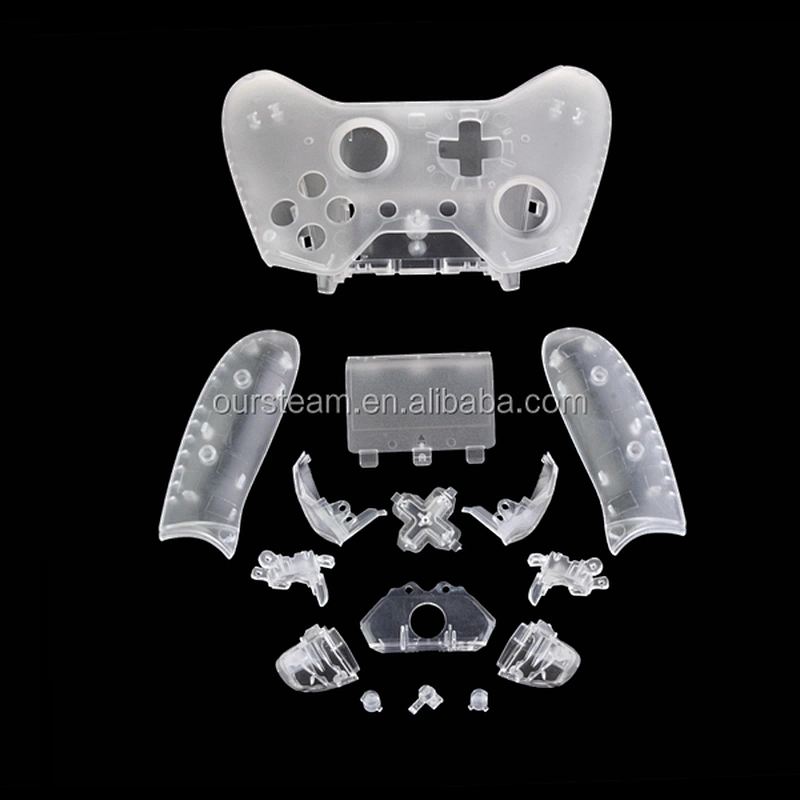 Custom clear replacement controller shell for Xbox one video games