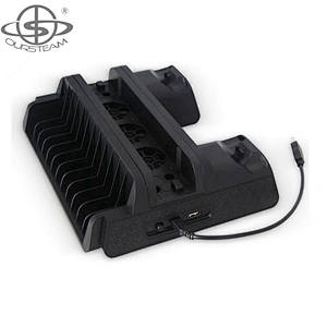 Game dual charging dock with cooling fan CD stand for PS4