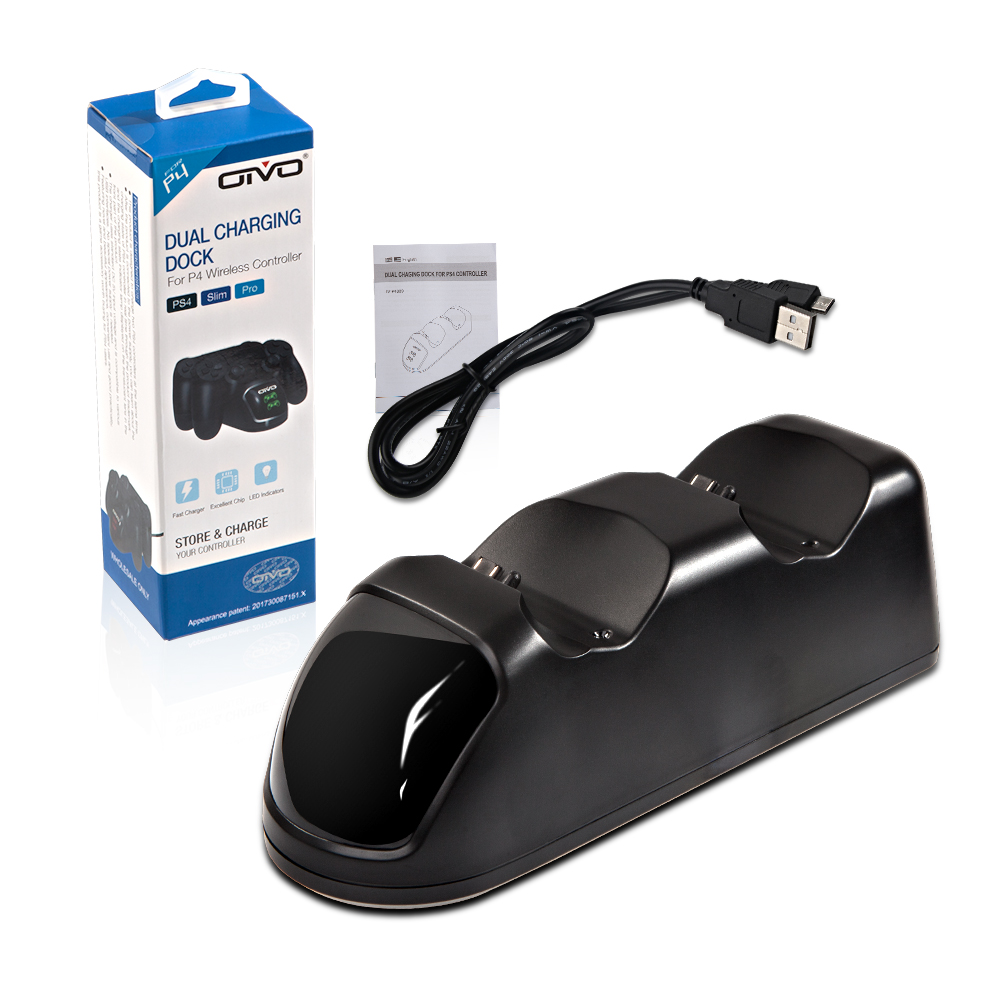 for PS4 Wireless Game Controller Durable With LED Display Dual Charging Dock Station with Indicators
