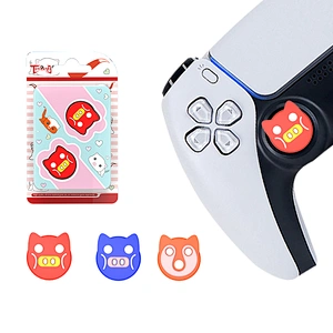 Custom Cartoon Pig Design Cute Thumb Grip Soft Silicone 3D Analog Joystick Cover for PS5 for Xbox Series