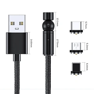 3 in 1 2M Type C Micro 8 Pin Magnetic Adapter USB Charging Cable for PS5 for PS4 Game Controller