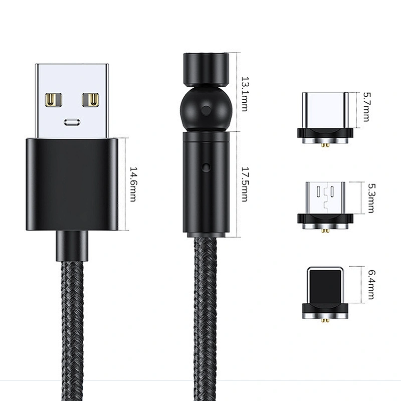 3 in 1 2M Type C Micro 8 Pin Magnetic Adapter USB Charging Cable for PS5 for PS4 Game Controller