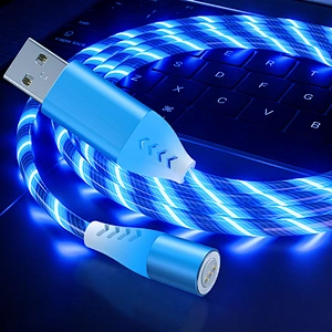 Manufacturer Game Accessories 2M Magnetic Adapter USB Charging Cable With Rotating LED AM16 For PS5 For PS4 Controller