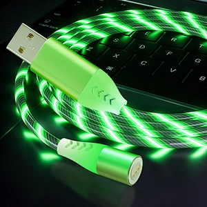 Manufacturer Game Accessories 2M Magnetic Adapter USB Charging Cable With Rotating LED AM16 For PS5 For PS4 Controller