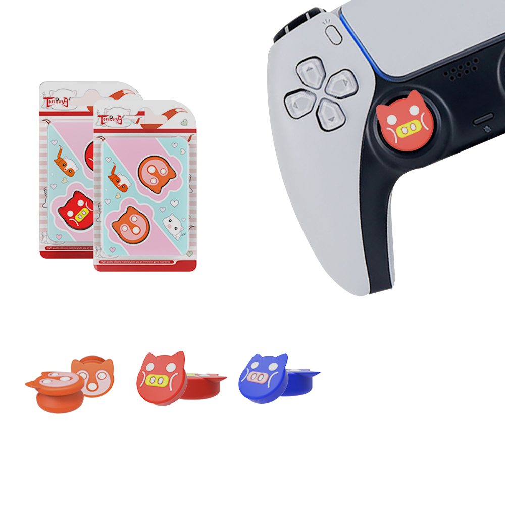 Custom Cartoon Pig Design Cute Thumb Grip Soft Silicone 3D Analog Joystick Cover for PS5 for Xbox Series