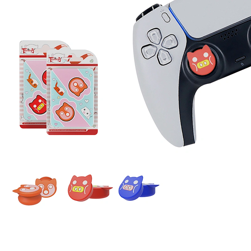 Custom Cartoon Pig Design Cute Thumb Grip Soft Silicone 3D Analog Joystick Cover for PS5 for Xbox Series