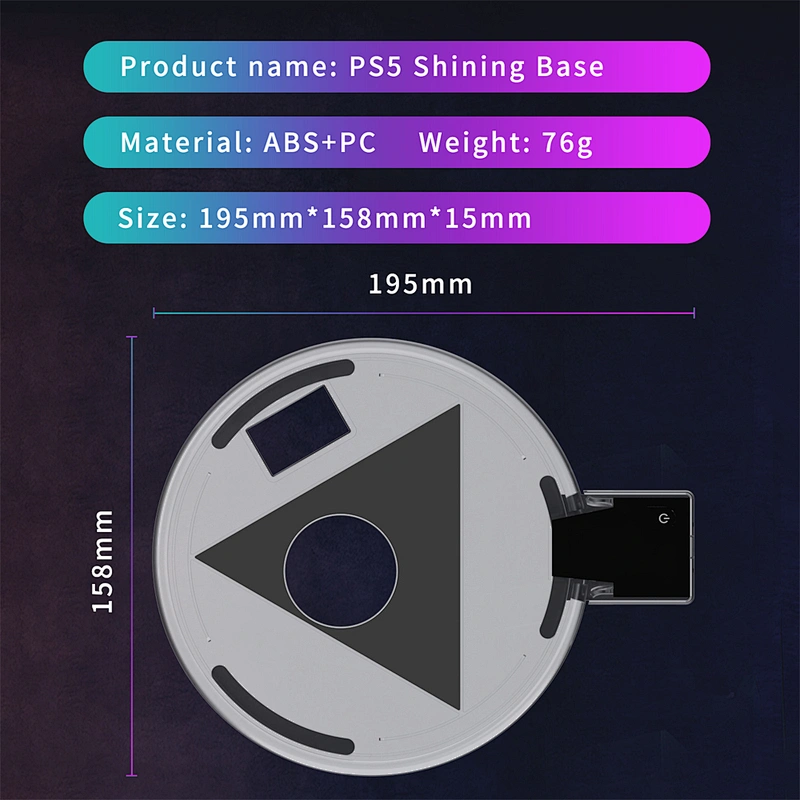 Manufacturer Sturdy Engineered Base With Slim Design LED Luminous Console Tray For PS5 Console Decoration Game Accessories