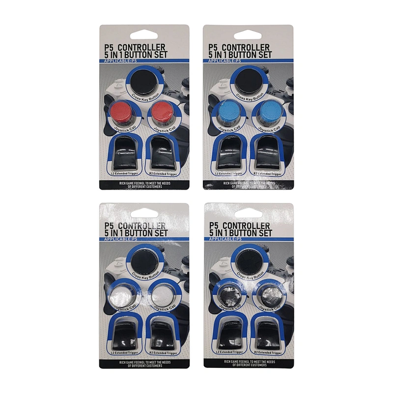 Game Joystick Extender Triggers Removable Thumbstick Button Kits Thumb Stick Grip Key Cap for PS5 Controller