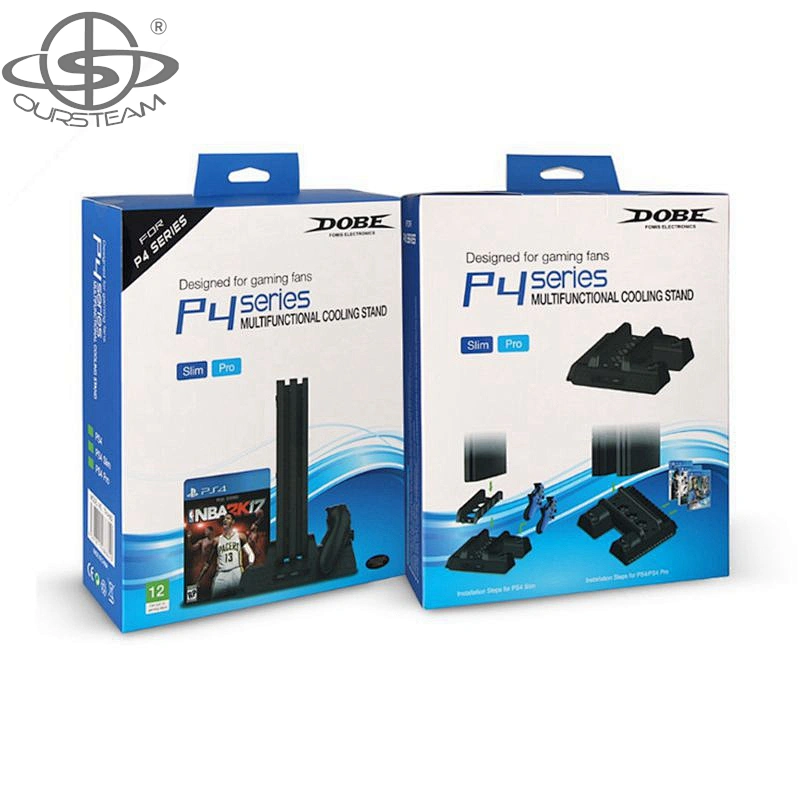 Game dual charging dock with cooling fan CD stand for PS4