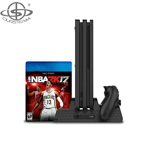 Game dual charging dock with cooling fan CD stand for PS4