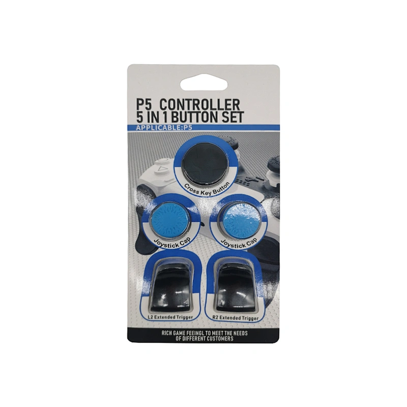 Game Joystick Extender Triggers Removable Thumbstick Button Kits Thumb Stick Grip Key Cap for PS5 Controller