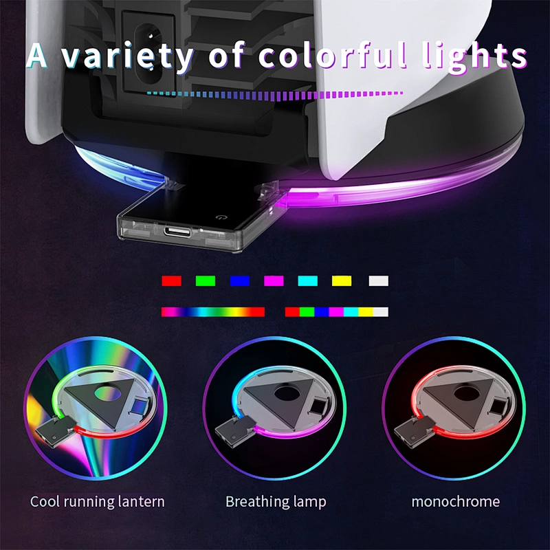 Manufacturer Sturdy Engineered Base With Slim Design LED Luminous Console Tray For PS5 Console Decoration Game Accessories
