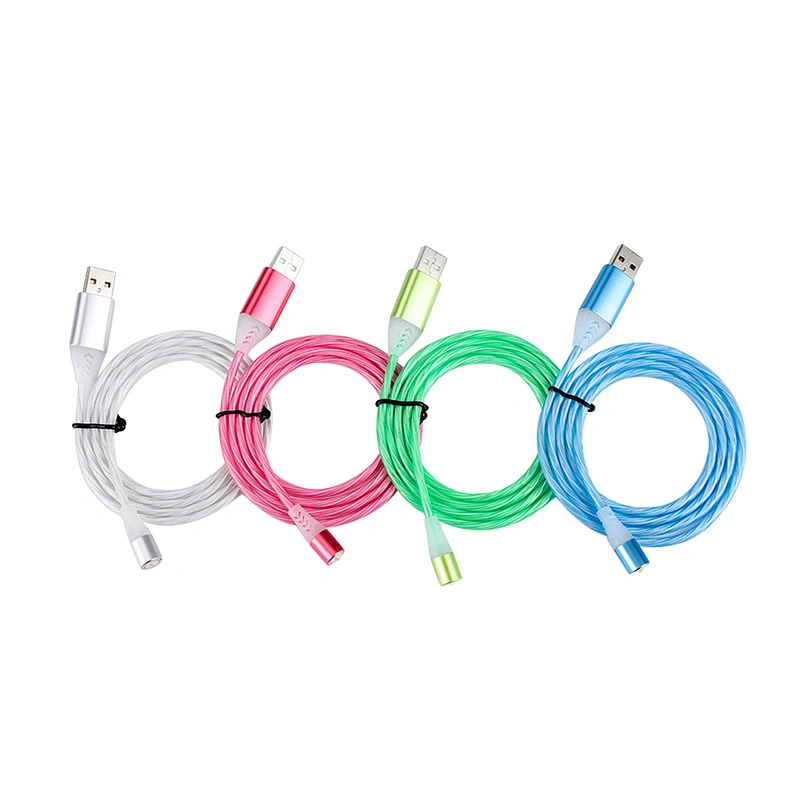 Manufacturer Game Accessories 2M Magnetic Adapter USB Charging Cable With Rotating LED AM16 For PS5 For PS4 Controller