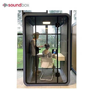 akustik vocal glass booth make by sound proof material with light