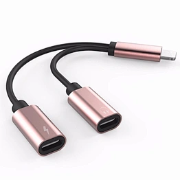 dual Jack Music Call Converter 2 in 1 audio charger splitter cable for iphone