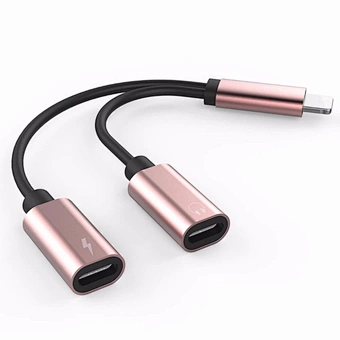 dual Jack Music Call Converter 2 in 1 audio charger splitter cable for iphone