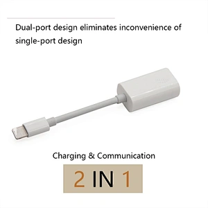 2 In 1 dual Light-ning jack audio Splitter Cable music call Phone Charging Adapter