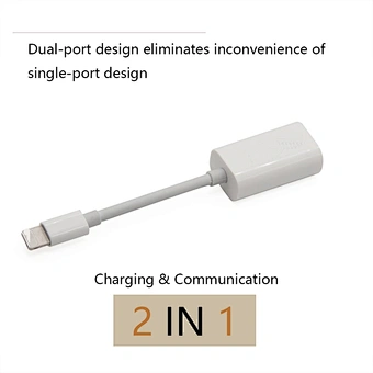 2 In 1 dual Light-ning jack audio Splitter Cable music call Phone Charging Adapter