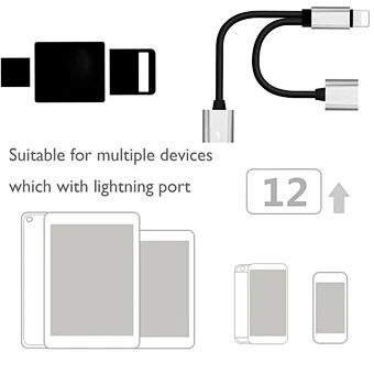 Headphones Jack Charge and Audio Splitter for iPhone 7 Audio Charging Adapter for Earphone