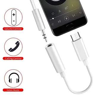 2019 quality type c to 3.5mm audio adapter headphone jack adapter for xiaomi