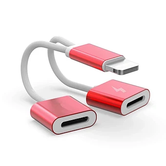 2019 2 in 1 Charging Audio Adapter 3.5MM Headphone Jack Splitter USB Charger Earphone Cable for IOS10.3