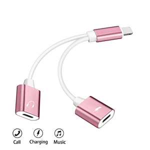 dual Jack Music Call Converter 2 in 1 audio charger splitter cable for iphone