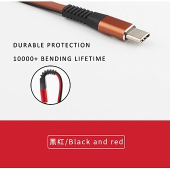 Flat type C fast charging USB cable micro data cable