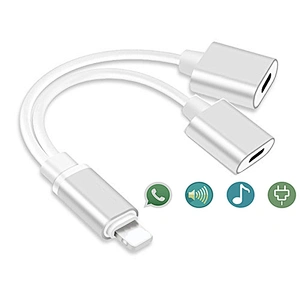 dual Jack Music Call Converter 2 in 1 audio charger splitter cable for iphone