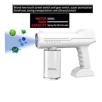 Mist Disinfection Machine Blue Light Sprayer Portable Steam Atomizer Blue Light nano fogging sprayer gun