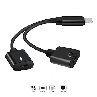 dual Jack Music Call Converter 2 in 1 audio charger splitter cable for iphone