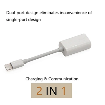 2019 Dual Adapter Splitter Replacement for Phone 8 Pin 2 in 1 Headphone Jack Aux Audio converter Cable