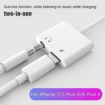 Listen Music And Charging Data Sync High Quality Audio Adapter Cable For iPhone X Audio Adapter Splitter