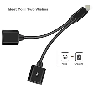 Headphones Jack Charge and Audio Splitter for iPhone 7 Audio Charging Adapter for Earphone
