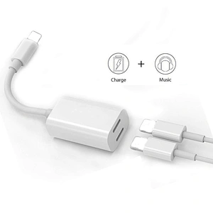 2019 Dual Adapter Splitter Replacement for Phone 8 Pin 2 in 1 Headphone Jack Aux Audio converter Cable