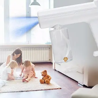 Mist Disinfection Machine Blue Light Sprayer Portable Steam Atomizer Blue Light nano fogging sprayer gun