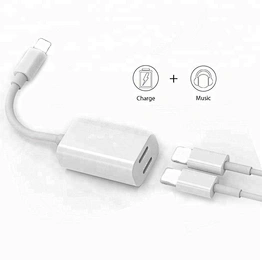 2 In 1 dual Light-ning jack audio Splitter Cable music call Phone Charging Adapter