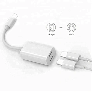2 In 1 dual Light-ning jack audio Splitter Cable music call Phone Charging Adapter