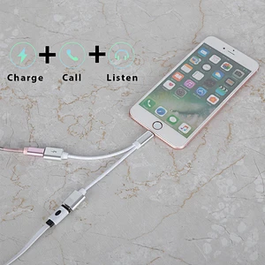 2019 2 in 1 Charging Audio Adapter 3.5MM Headphone Jack Splitter USB Charger Earphone Cable for IOS10.3