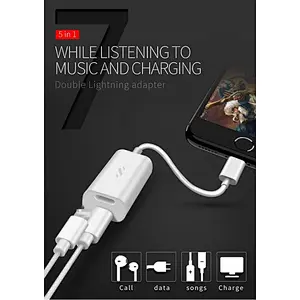 2019 Dual Adapter Splitter Replacement for Phone 8 Pin 2 in 1 Headphone Jack Aux Audio converter Cable