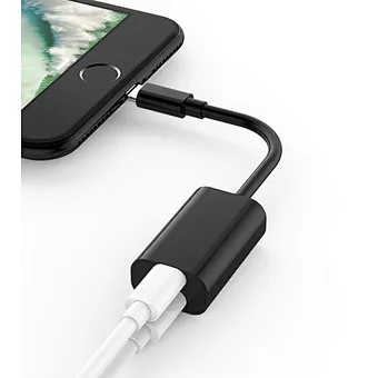 2 In 1 dual Light-ning jack audio Splitter Cable music call Phone Charging Adapter