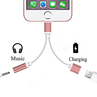 2 in 1 Audio Headphone Splitter 8 pin double light ning Charging Cable Connector Adapter for iphone