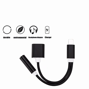 2 in 1 Audio Headphone Splitter 8 pin double light ning Charging Cable Connector Adapter for iphone