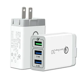 Travel 3 USB QC 3.0 quick mobile phone charger