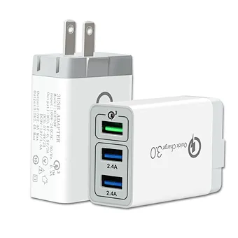 Travel 3 USB QC 3.0 quick mobile phone charger