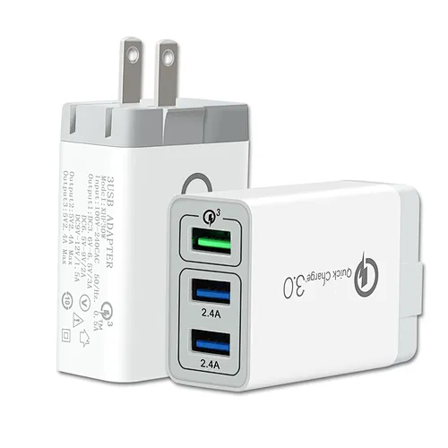 Travel 3 USB QC 3.0 quick mobile phone charger