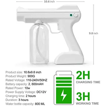 Atomizer Spray Blue Light rechargable nano mist  sprayer