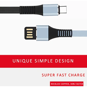 Flat type C fast charging USB cable micro data cable
