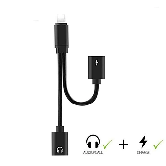 dual Jack Music Call Converter 2 in 1 audio charger splitter cable for iphone